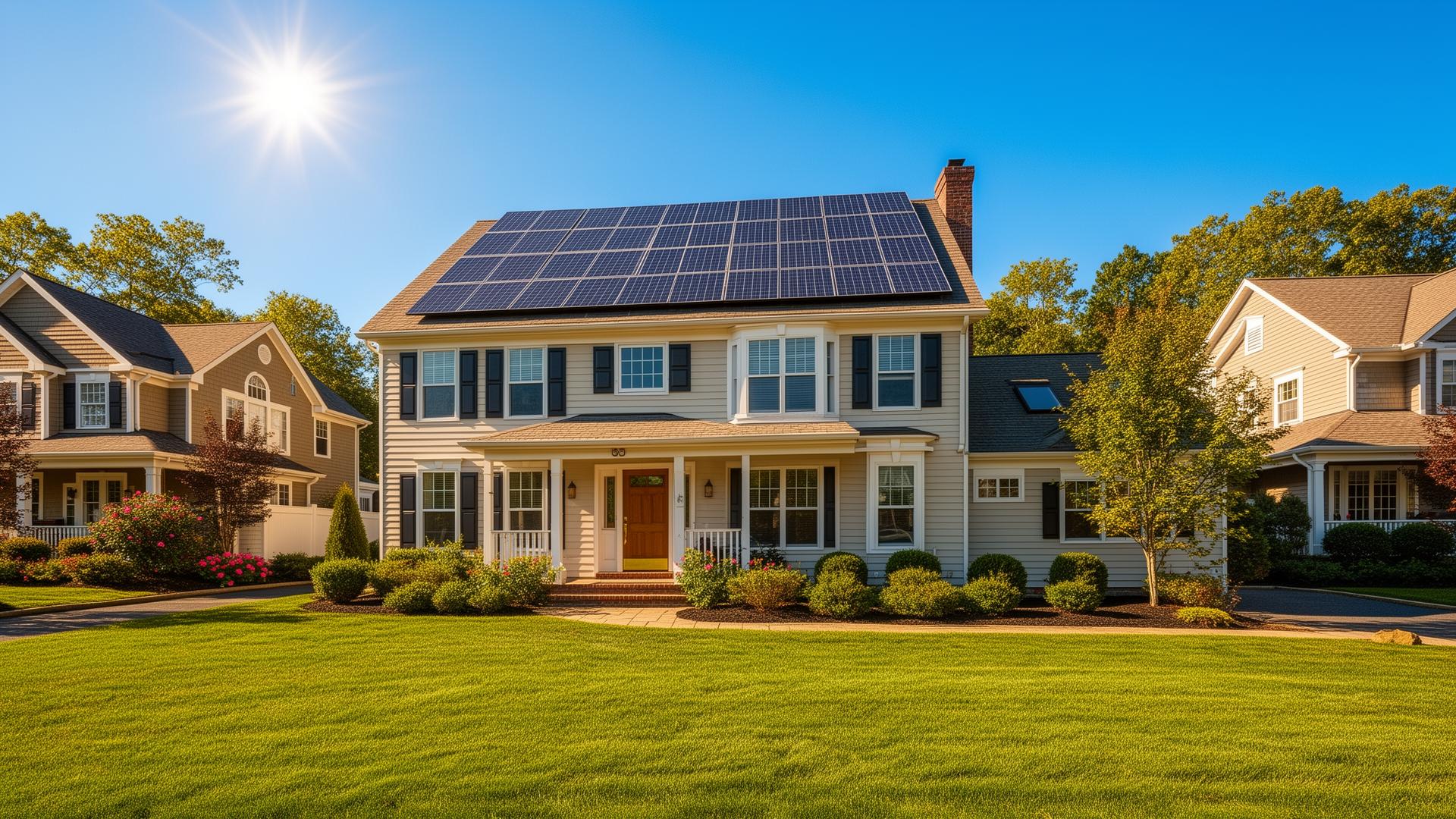 Connecticut home with solar panels